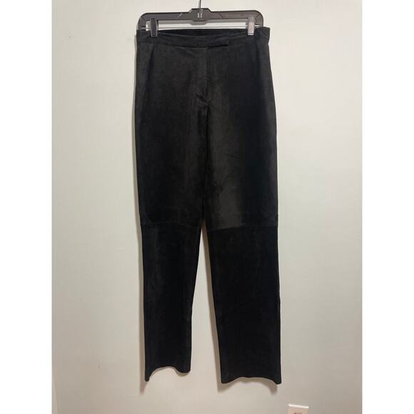 Brandon Thomas women’s size 6 black leather pants, button and zip fly - Picture 1 of 7